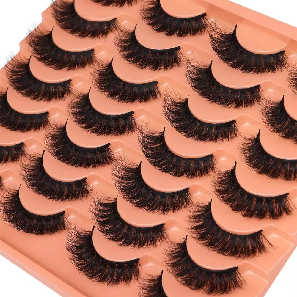 Eyelash Extension Volume Cat Eye - 14ペア ナチュラルルック フェイクミンクつけまつげ キャットアイ エクステンション ブラック