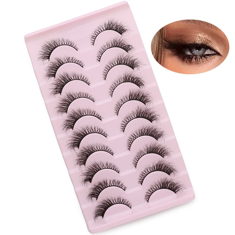 Eyelash Extension Volume Cat Eye - 女性用3Dボリュームフェイクミンクまつげ 手作りクロスメッシーキャットアイまつげ ナチュラルヌードつけまつげ まつげエクステ