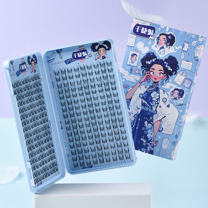 Eyelash Extension For Big Eyes - 大容量マンガラッシュまつげブックナチュラル厚いロング再利用可能なつけまつげ個別クラスター美容ビッグアイツール