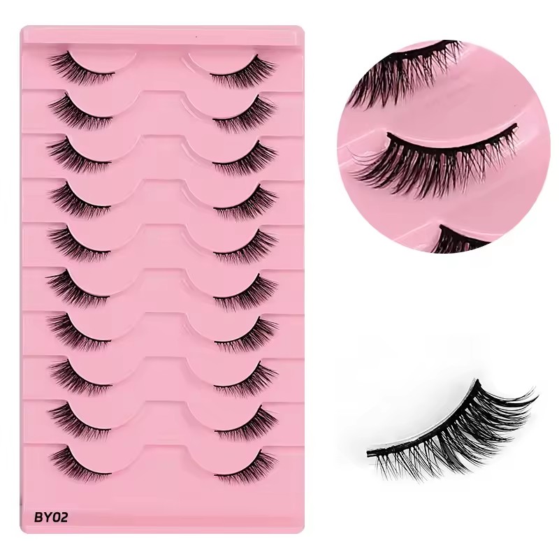 Eyelash Extension Fox Eye - Goodobe ハーフアイ 10 ペアナチュラルフォックスアイメイクアップつけまつげ甘いクールなスタイル軽いメイクに適したうっすらとした