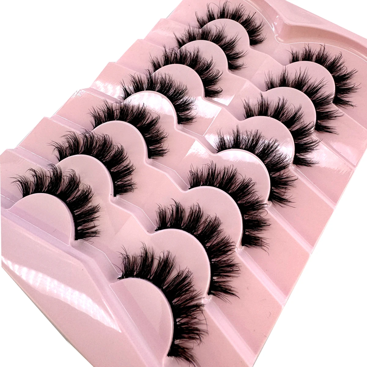 Eyelash Extension Volume Cat Eye - AMSDCN 7ペア ふわふわキャットアイ フェイクミンクつけまつげ ナチュラルロングつけまつげエクステンション ハンドメイドボリューム3Dまつげメイクアップ
