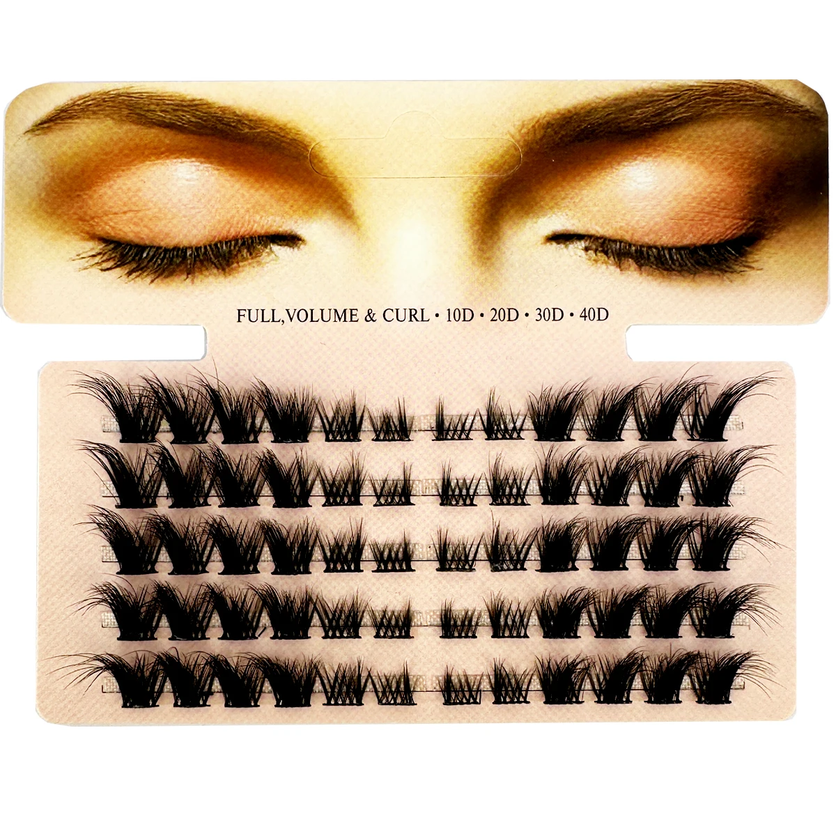 Eyelash Extension Fox Eye - 3Dふわふわシングルクラスターまつげエクステ、セグメント加工ナチュラルミンクフォックスアイ効果メイクアップまつげ、個別つけまつげ