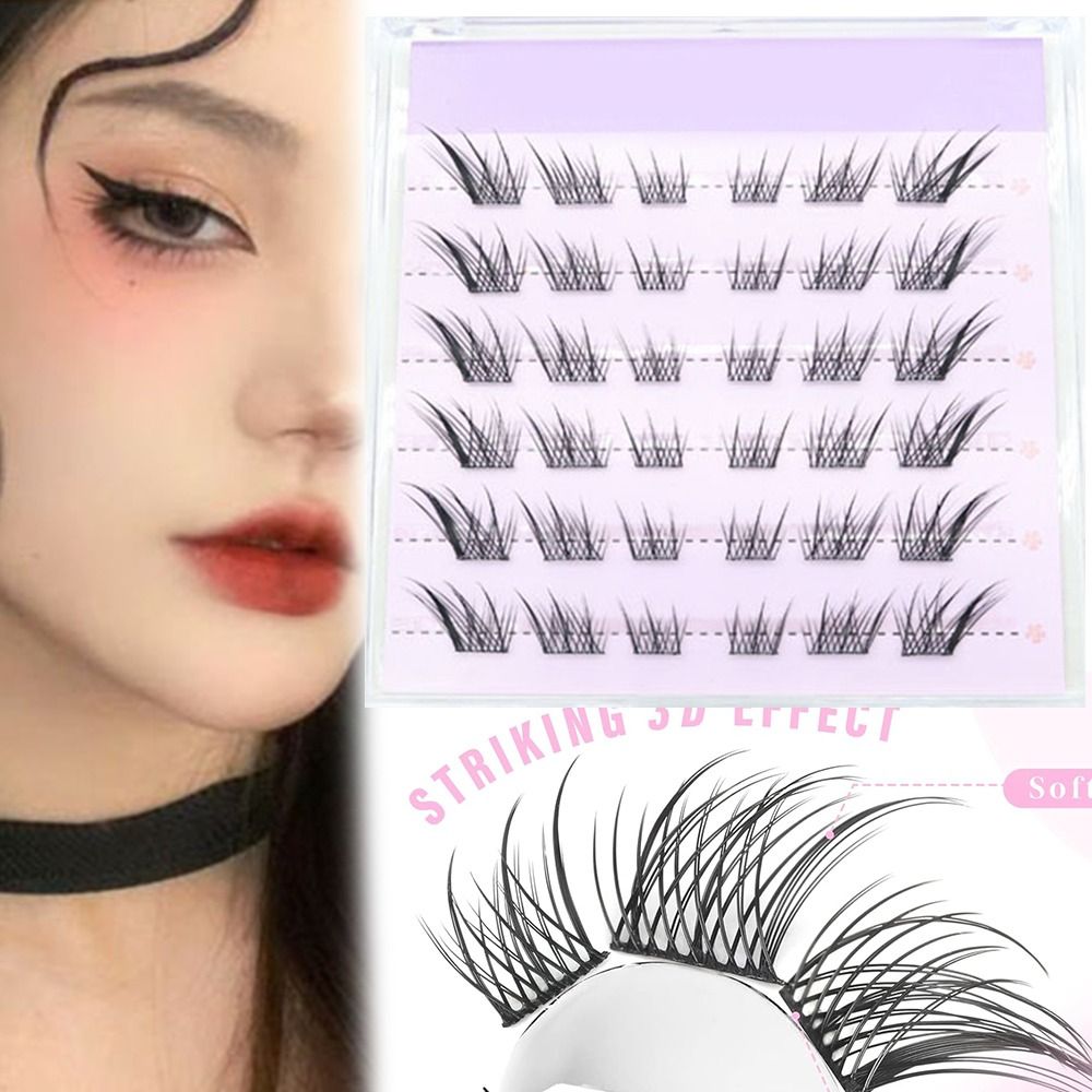 新しい3Dキャットアイ自己接着式まつげ、ウィスピーなマンガ風 - Eyelash Extension Fox Eye のレビューと価格