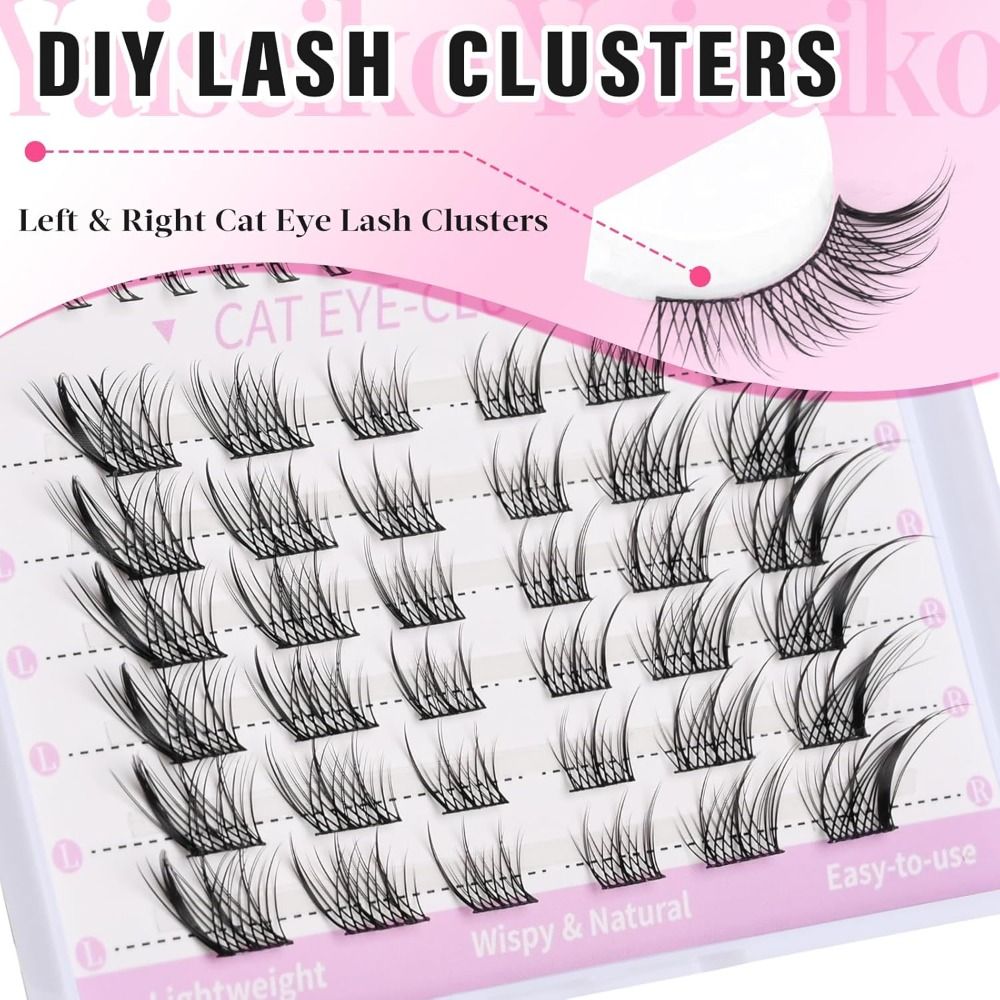 新しい3Dキャットアイ自己接着式まつげ、ウィスピーなマンガ風 - Eyelash Extension Fox Eye のレビューと価格