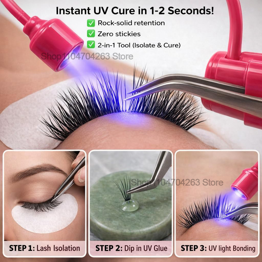 ミニUVまつげライト180 °   ピンセット用回転アタッチ - Eyelash Extension Uv のレビューと価格