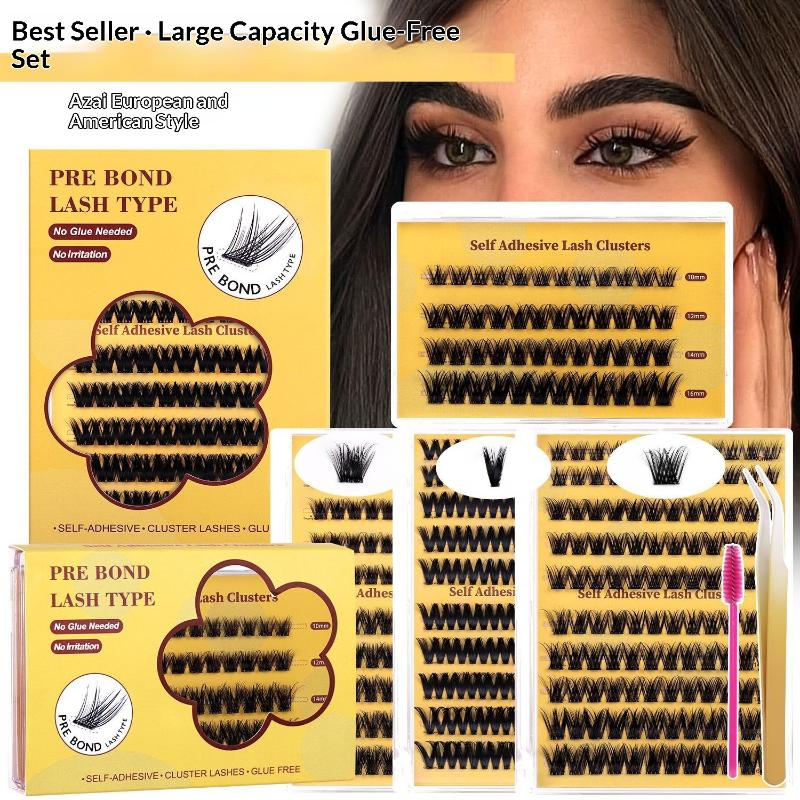 新しいDIYまつげエクステキット、接着剤不要の個別まつげクラ - Eyelash Extension Double Lash のレビューと価格