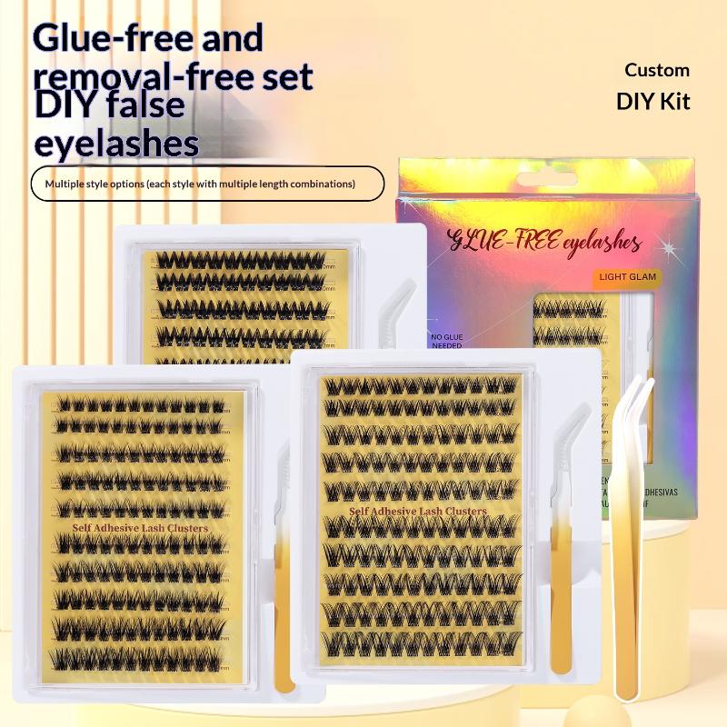 新しいDIYまつげエクステキット、接着剤不要の個別まつげクラ - Eyelash Extension Double Lash のレビューと価格