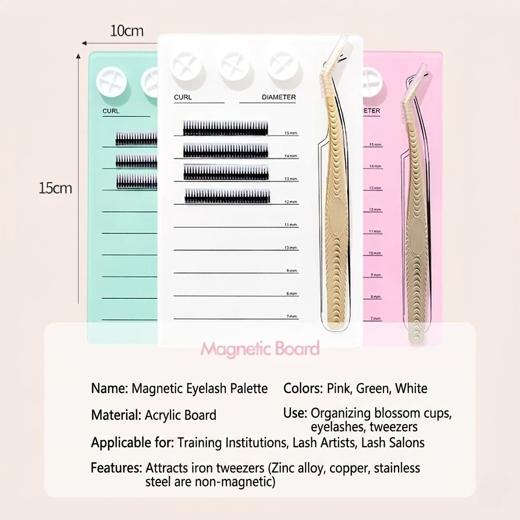 マグネット式まつげエクステパレット＆グルーホルダーパッド、ア - Eyelash Extension Double Lash のレビューと価格