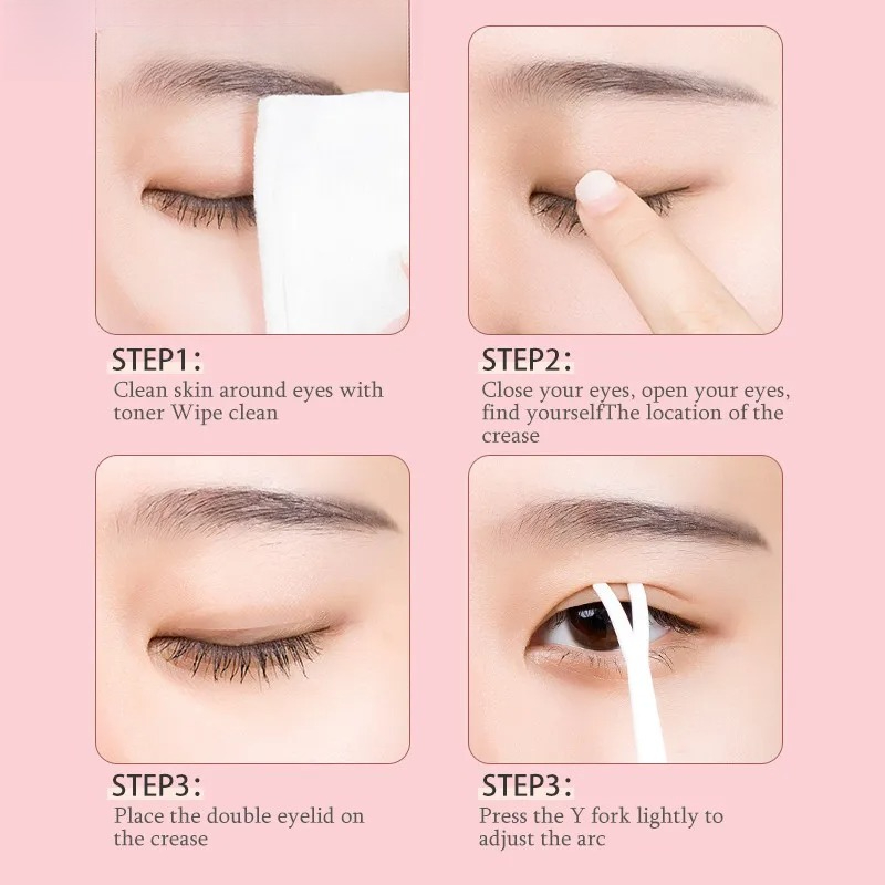 アイテープ二重まぶたテープステッカー目に見えないレースまつげ - Eyelash Extension Double Lash のレビューと価格