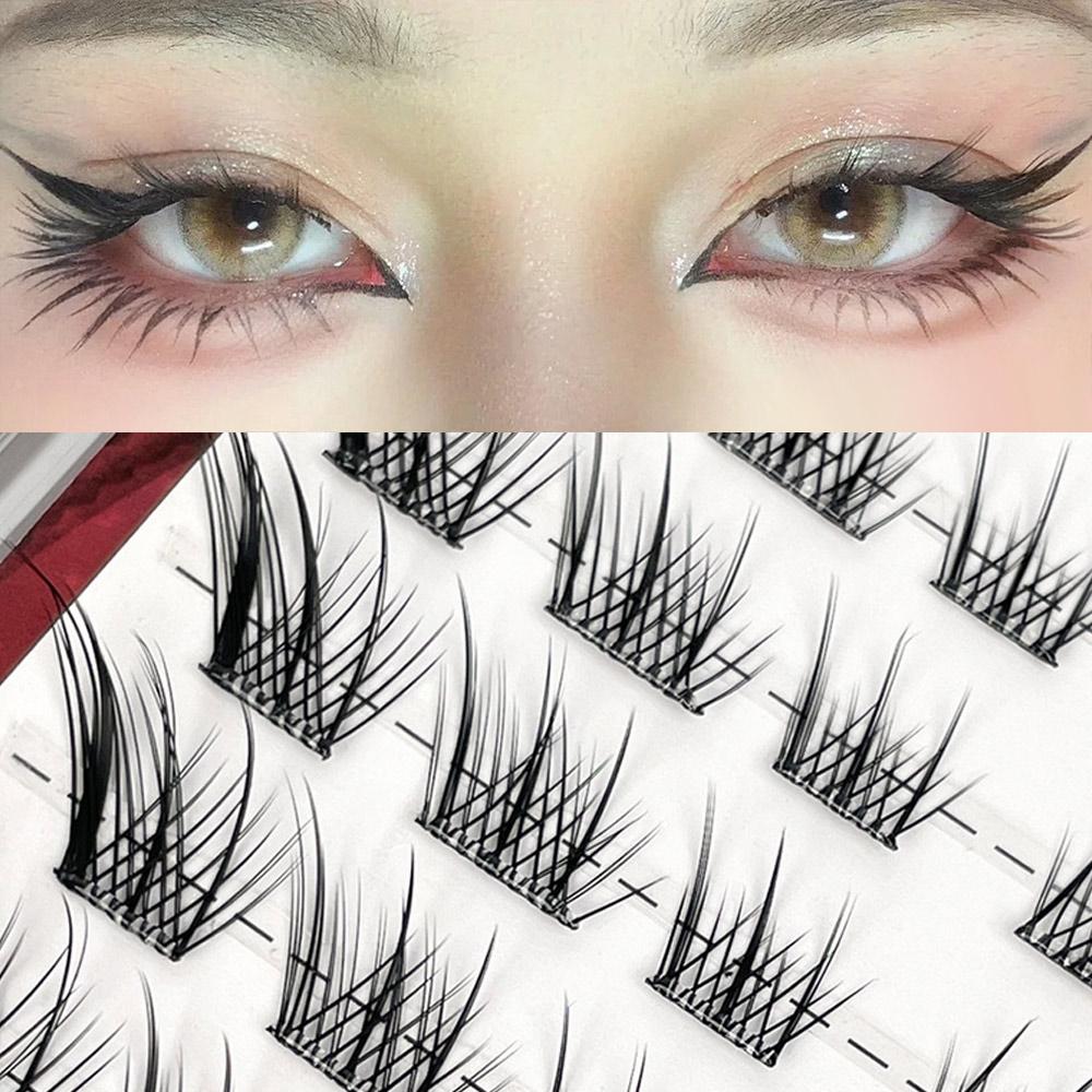自己粘着グルーフリーまつげ束 マンガ風 取り外し不要 フォッ - Eyelash Extension Fox Eye のレビューと価格