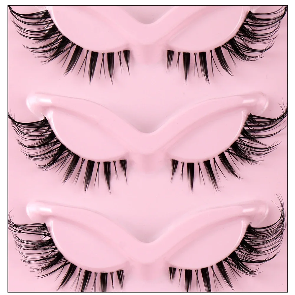 5ペアのキャットアイつけまつげ、ナチュラルテーパードハーフフ - Eyelash Extension Fox Eye のレビューと価格