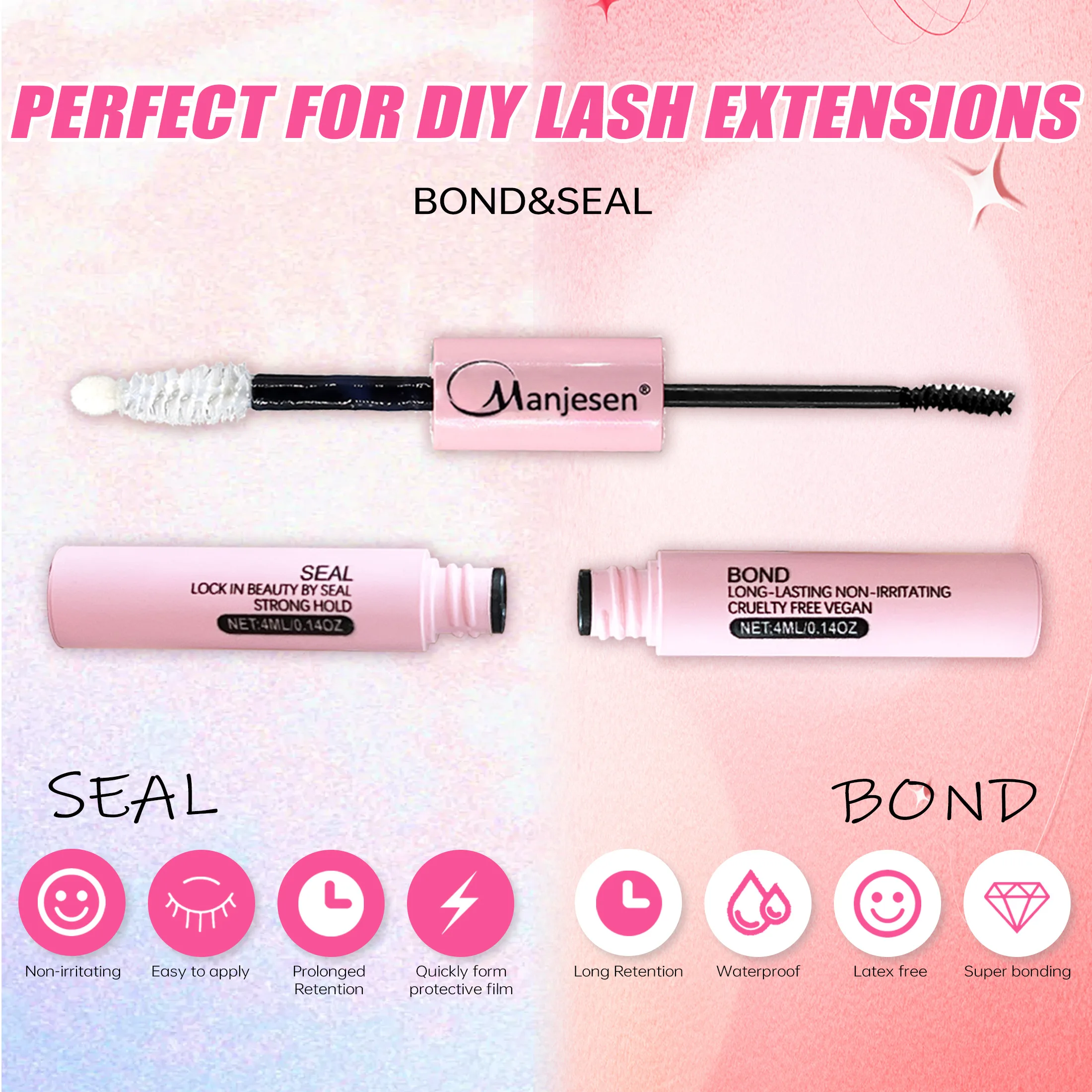 まつげ200本セット、クラスターラッシュボンド＆シール、メイ - Eyelash Extension Double Lash のレビューと価格