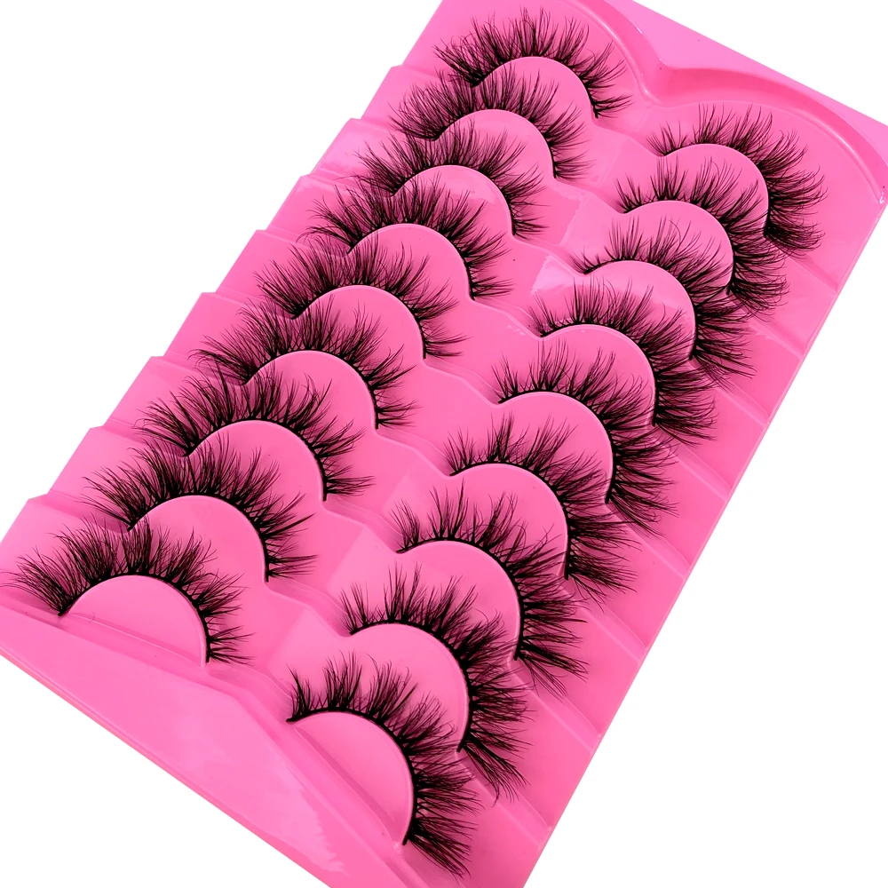 9ペアのミンクまつげ、ふわふわのキャットアイまつげ、ウィスピ - Eyelash Extension Volume Cat Eye のレビューと価格