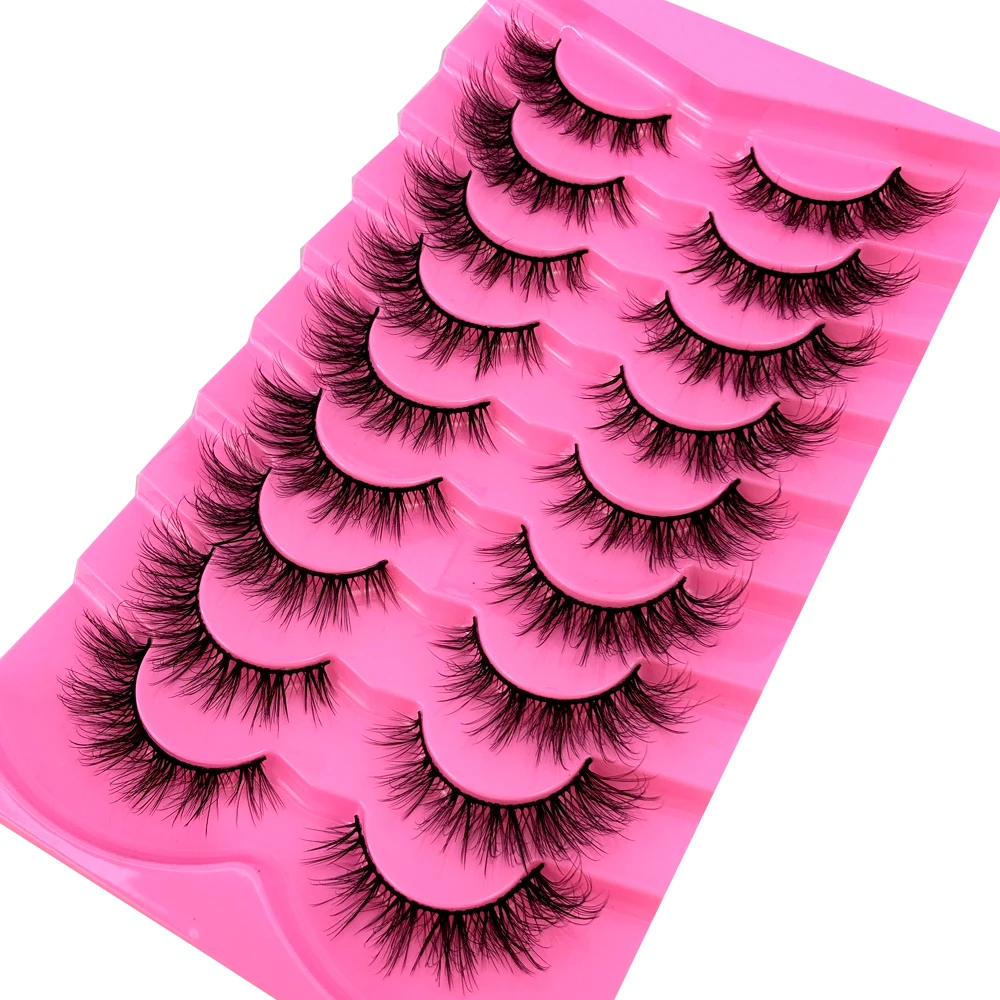 9ペアのミンクまつげ、ふわふわのキャットアイまつげ、ウィスピ - Eyelash Extension Volume Cat Eye のレビューと価格